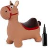 Large Rubber Hopper for Children Brown Donkey for Jumping with Pump, Jumping Toy