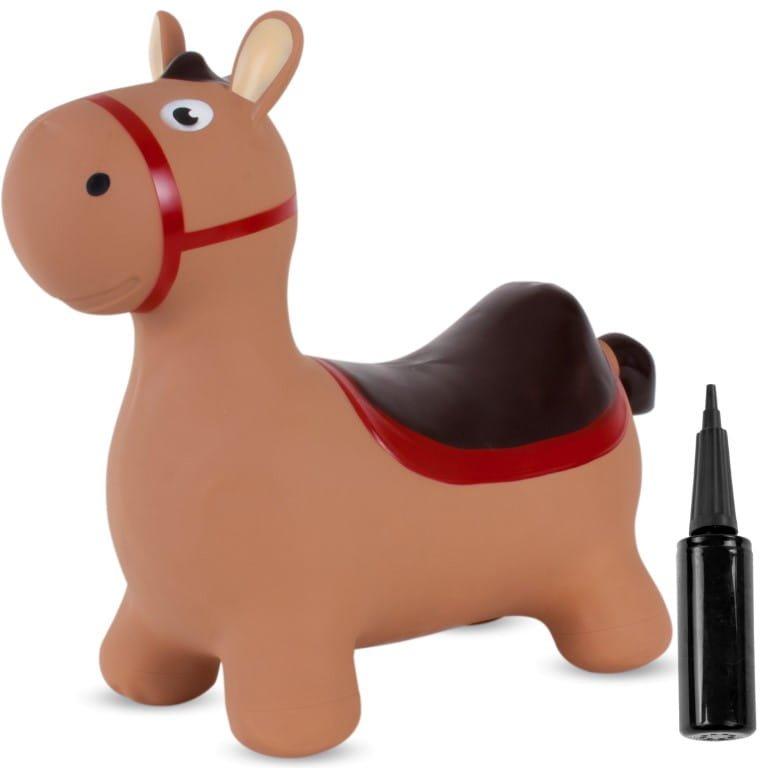 Large Rubber Hopper for Children Brown Donkey for Jumping with Pump, Jumping Toy