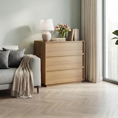 Chest of Three Drawers, Modern Wardrobe/Cabinet, Wooden Storage Furniture, Dressing Table, Suitable for Living Room, Bedroom, Hallway, Oak Color