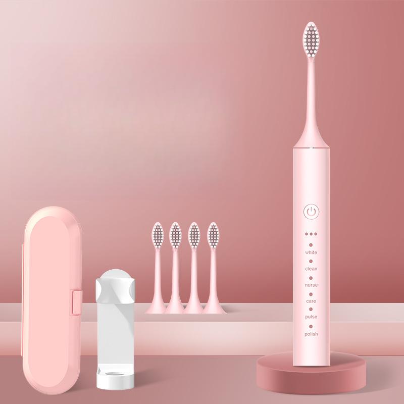 Brosse à Dents Électrique pour Hommes et Femmes Rechargeable Ultrasonique à Poils Doux Brosse à Dents Domestique de Voyage en Extérieur