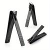 3Pcs/set Black Stainless Steel Nail Clipper Professional Nail Scissors Toenail Fingernail Cutter Manicure Pedicure Tool