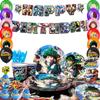 97Pcs Cartoon Birthday Party Supplies, Cartoon Party Decor &Tableware Set - Banner Tablecloth Plates Cups Napkins Balloons Etc. Cartoon Theme Party