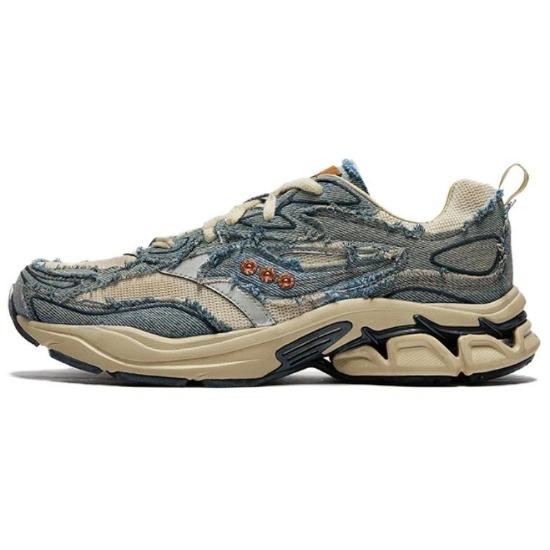 Lee X Saucony GRID FUSION Running Shoes Unisex Denim Blue Ecru S79063-17