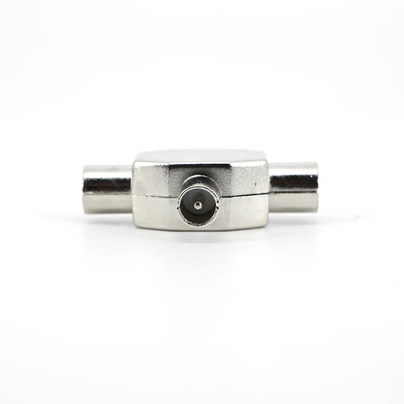 1 to 2 way Antenna Splitter video Connector Adapter 2 Way Male to 2 Female Antenna Coaxial Signal Conversion Interface