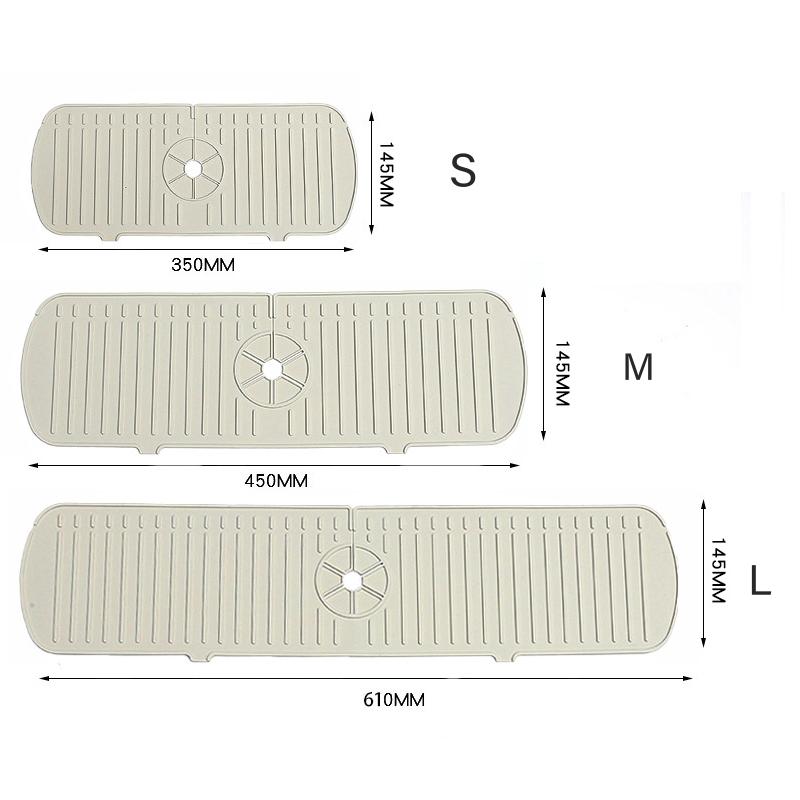 1Pcs Silicone Faucet Mat Water Ripples Kitchen Bathroom Drainage Pad Wash Basin Large Sink Splash Pad Countertop Protector