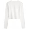 Calvin Klein Fashion Letter Ribbed Stretchy Long Sleeve T-Shirt Women Tops White J222390YAF
