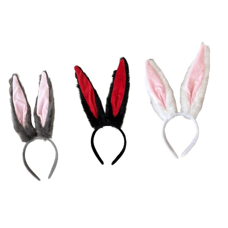 Large Bunnies Ears Headbands for Adult Kids Soft Comfortable Oversized Rabbits Ear Hairband for Daily Wear Party Role Play