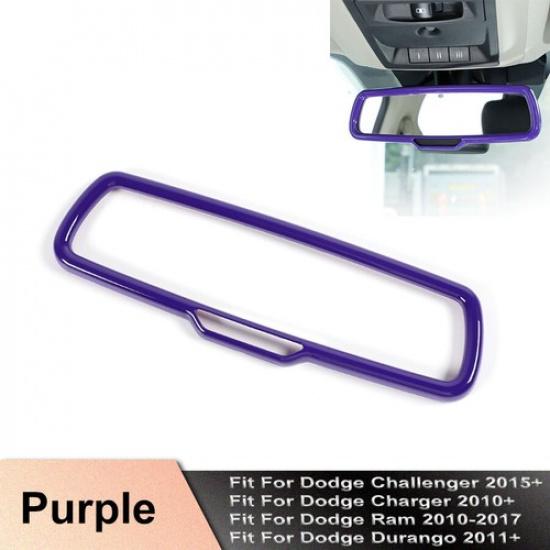 

Purple Rear View Mirror Frame Cover Trim For Dodge Challenger 15+ Ram 10-17