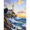 5D DIY Diamond Painting Landscape Rhinestone Cross Stitch Kit Diamond Embroidery Coastal Lighthouse Mosaic Picture Decoration