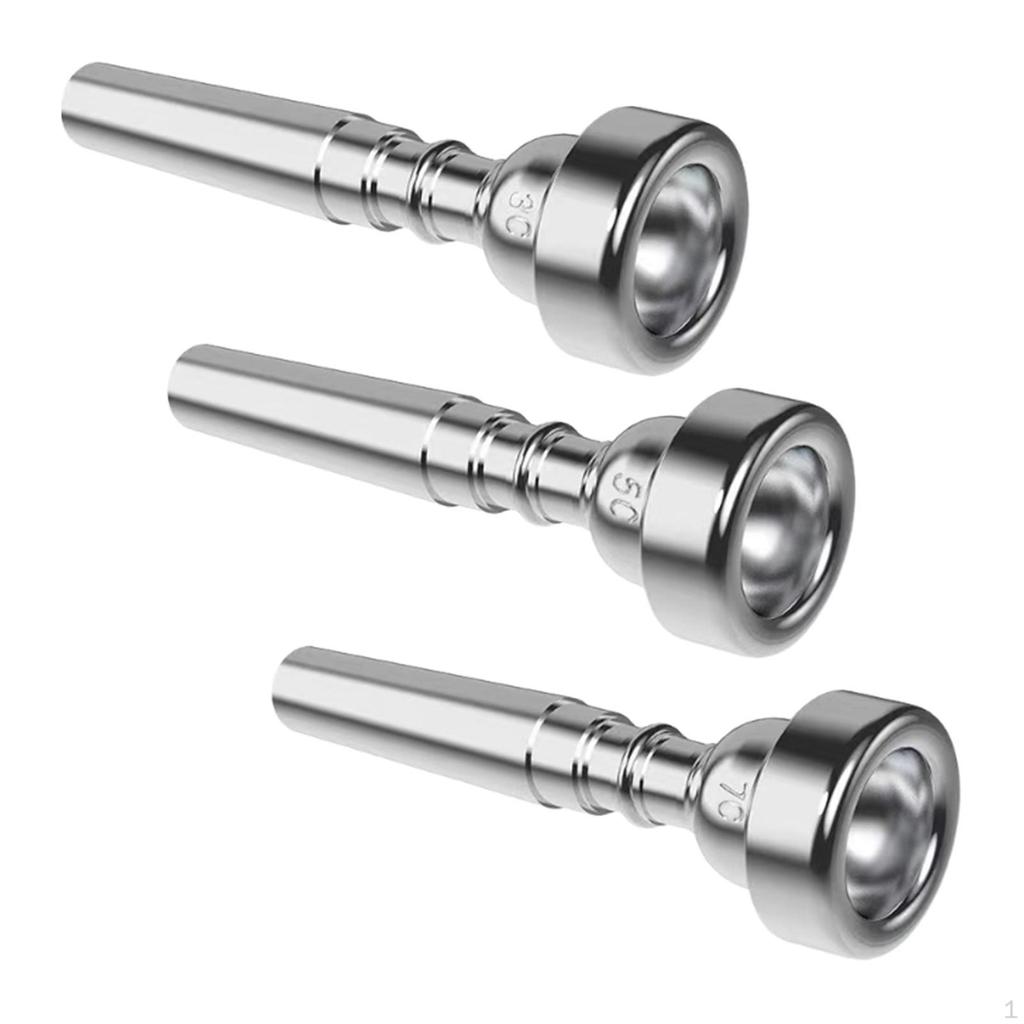 3 Pieces Trumpet Mouthpieces for Professional , Beginner 7C 5C 3C Mouthpiece Set