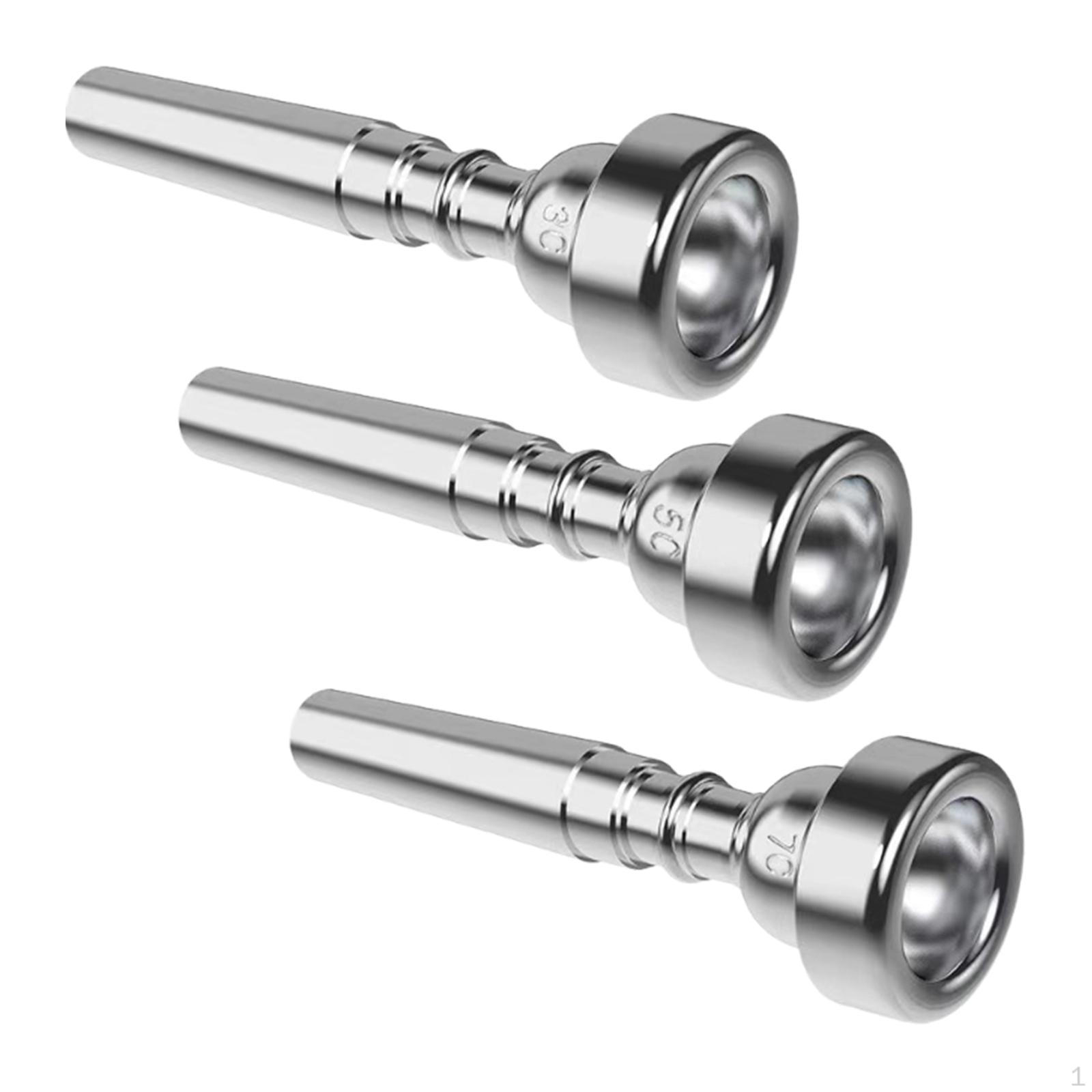 

3 Pieces Trumpet Mouthpieces for Professional , Beginner 7C 5C 3C Mouthpiece Set серебряный