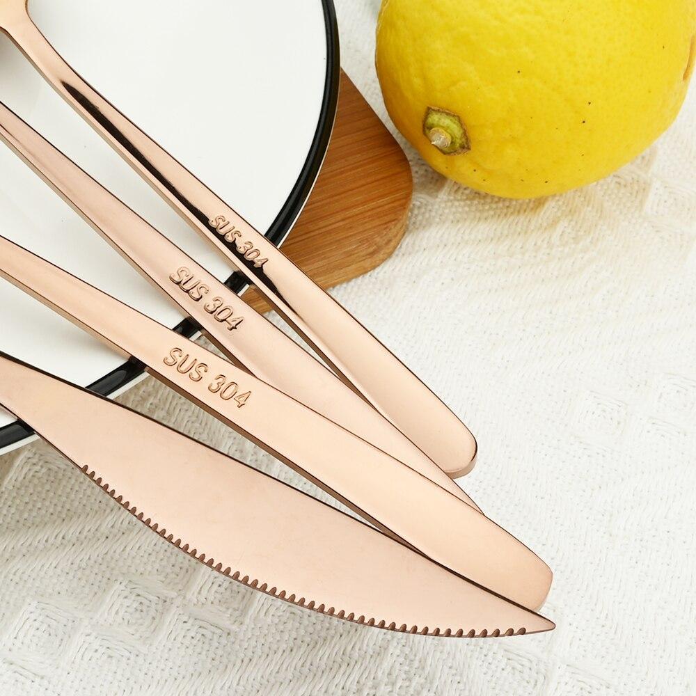 Nádobí v korejském stylu Stříbrné nádobí Nůž 6 kusů Sada nádobí 6 kusů Sada příborů z nerezové oceli Kuchyňské domácí příbory