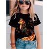Kids Girls Clothes 3D Printed Fashions Cute Animal Crew Neck T-Shirt Kawaii Girl Summer Fashions Short Sleeves Tops Girl T-Shirt