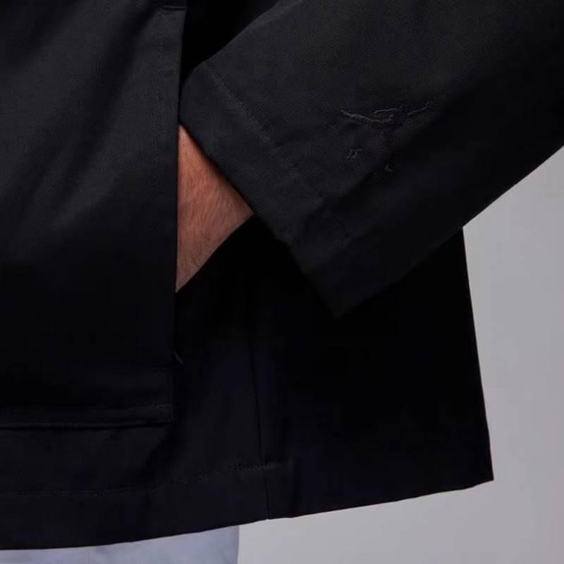 Jordan X J Balvin Collaboration FW23 Solid Color Jacket Coach Long Sleeve Unisex Outerwear Black FJ6136-010