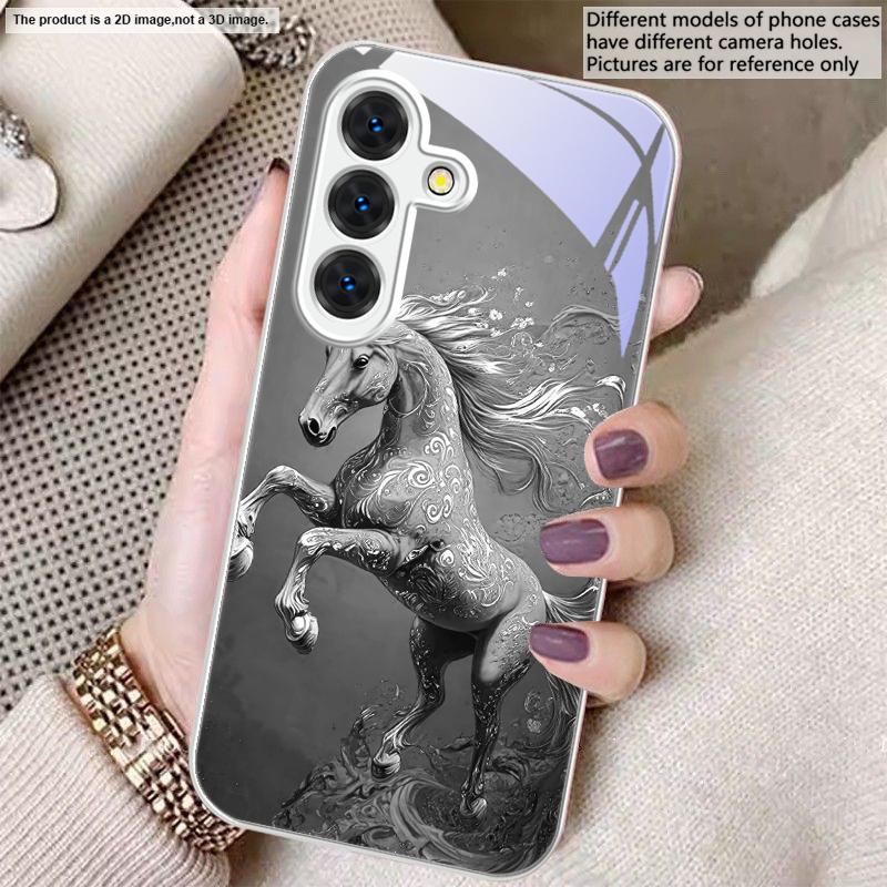 Purple Rhyme White Tianma For Samsung S22 S8 S9 10 20 Ultra S21 Pro S22 Plus S23 FE S24 Ultra S25 Edge S25Ultra Glass Phone Case