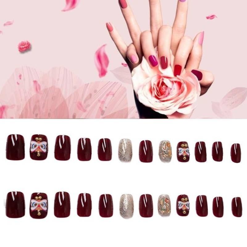 Wholesale Lion Dance Nail Art Gems Wearable Nail Stickers Jp101 Iron Bangs Sparkling Sweet Style Cartoon