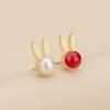 Original Fashion Rabbit Long Ears Pearl Stud Earrings for Women Temperament Little Korea Earring Bride Jewelry Accessories Gift