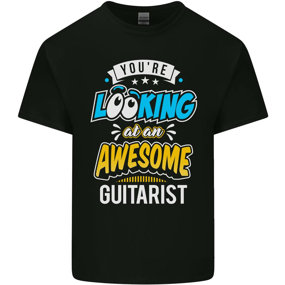 Looking at an Awesome Guitarist Guitar Mens Light Cotton T-Shirt Unisex T-Shirt XXXXL