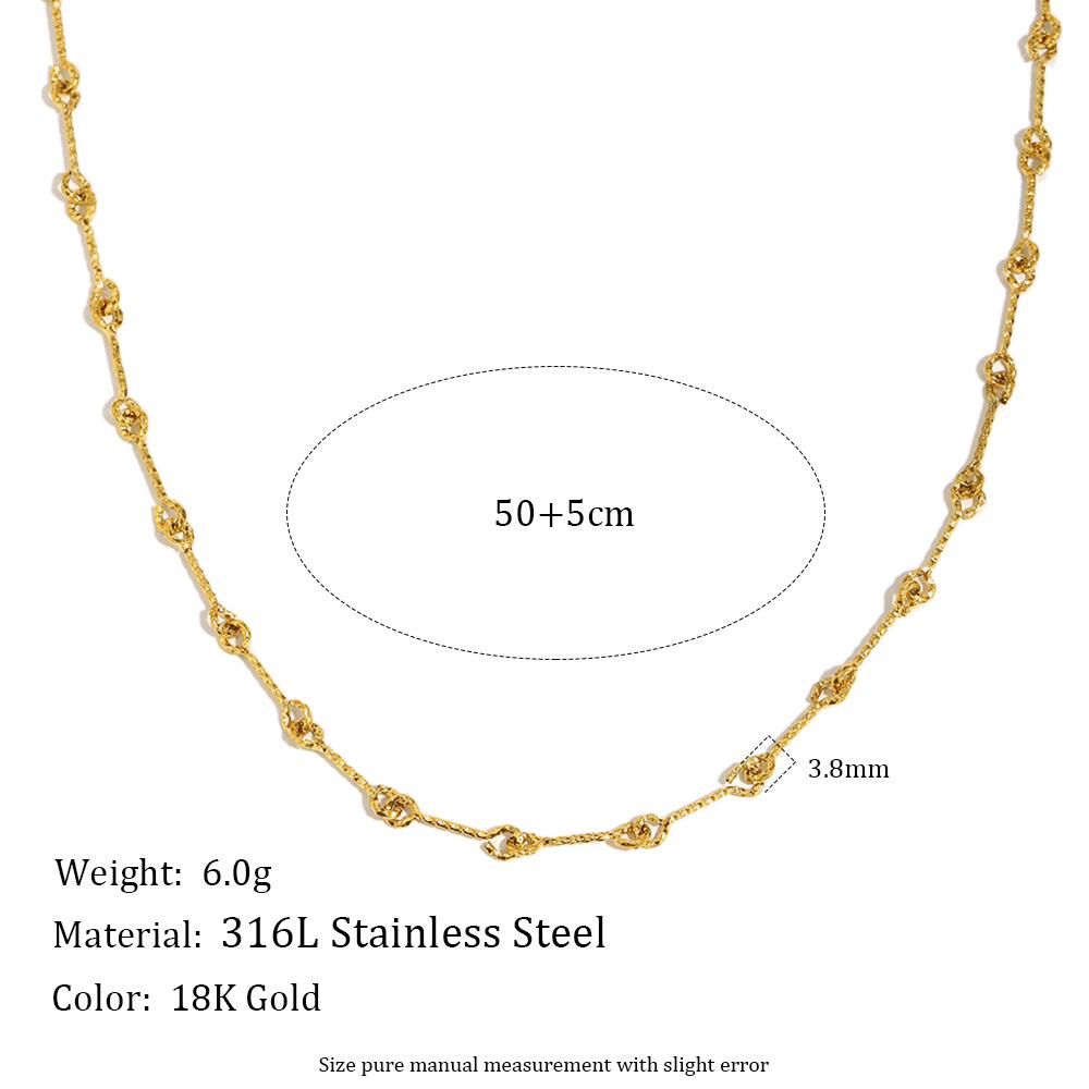 MamacitaSlay 316L Stainless Steel Geometric Necklace Waterproof 18K Gold Plated Jewelry Women's Creative Minimalist Necklace
