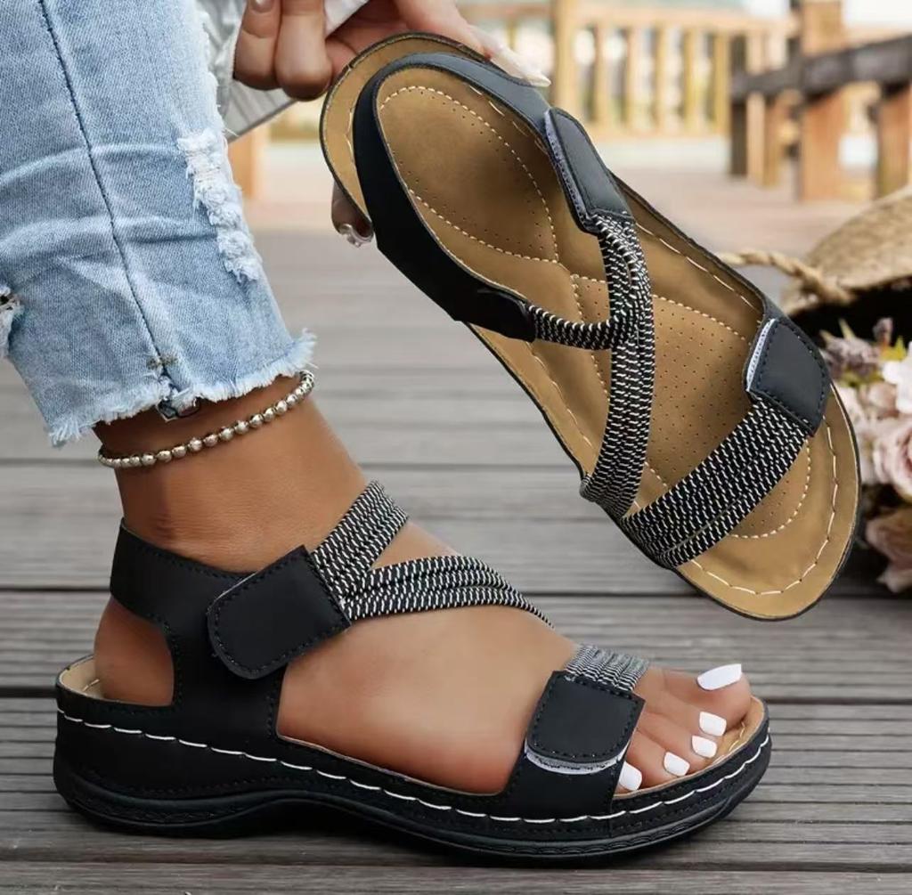 Summer Fashion Shoes for Women Plus Size 36-43 Platform Wedges Comfortable Non-slip Sandals Casual Beach Footwear 2025