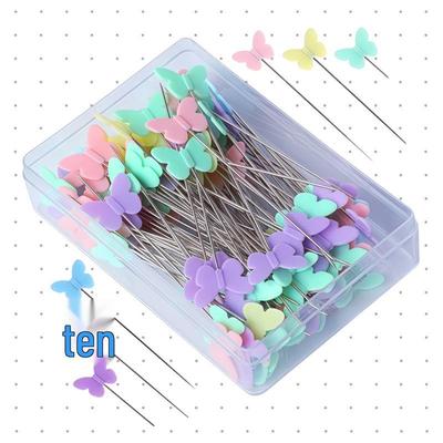 Edelstahlfarbene Pflaumenblüten-Schmetterlings-Fliege Positionierungsnadeln zum Nähen & Patchworken