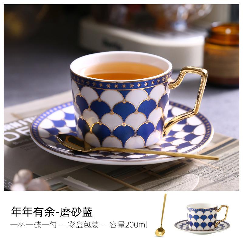 British Light Luxury Ceramic Coffee Cup European Small Luxury Coffee Cup Saucer Set Household High-End Cup Water Cup
