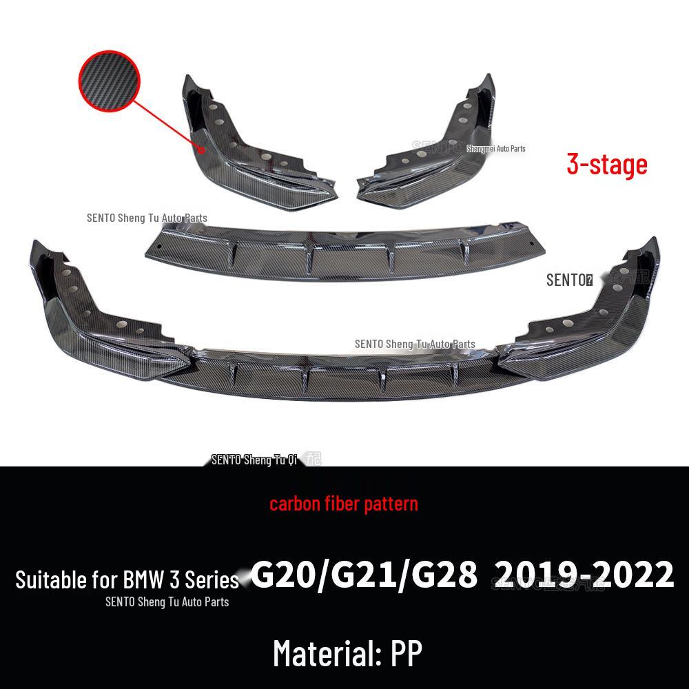 Compatible with 2019-2022 BMW 3 Series G20 Front Bumper Three-Piece Lower Lip Surround