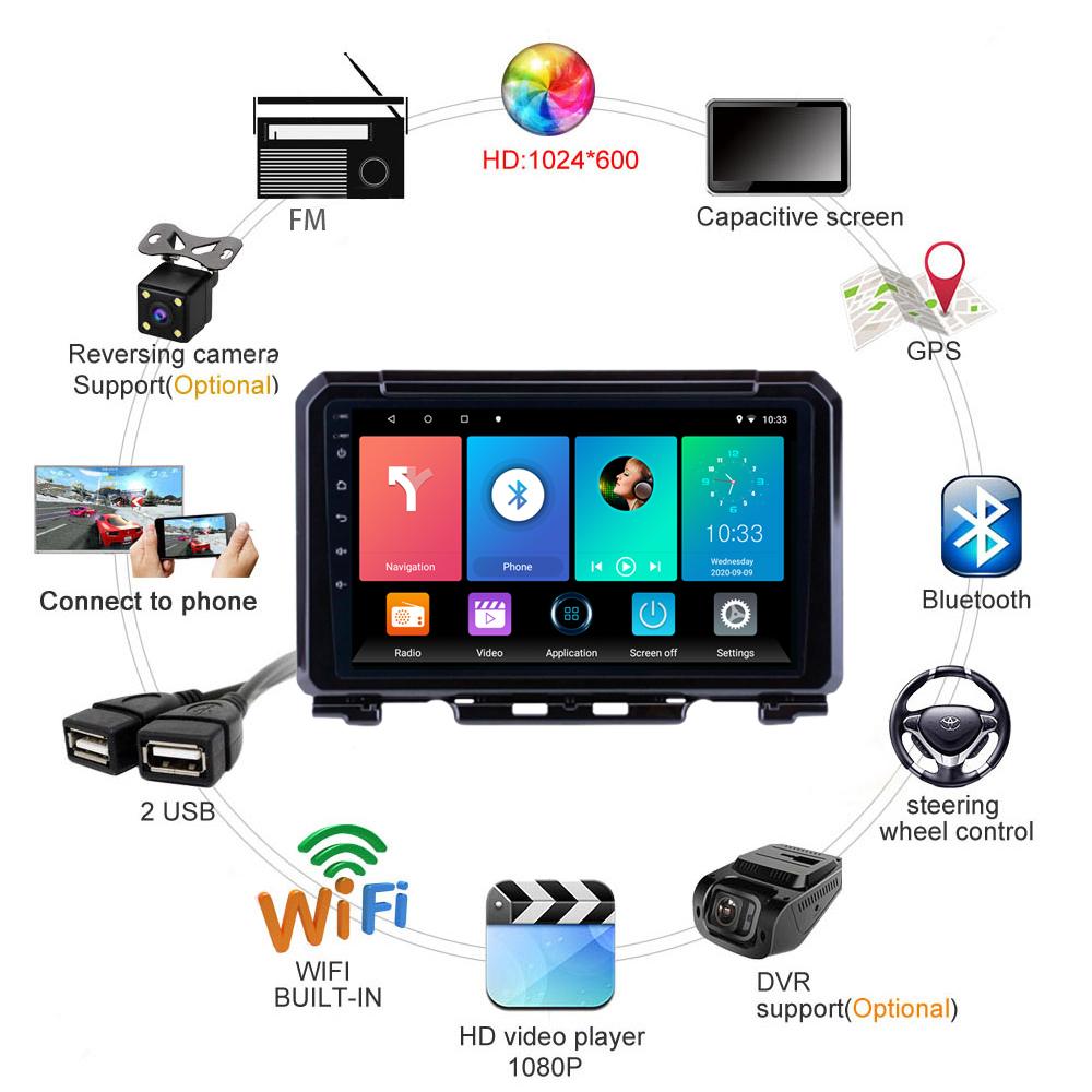 icreative Für Suzuki Jimny 2019 2020 9 zoll Android Carplay 2 Din Auto Multimedia Stereo Player GPS Navigation System