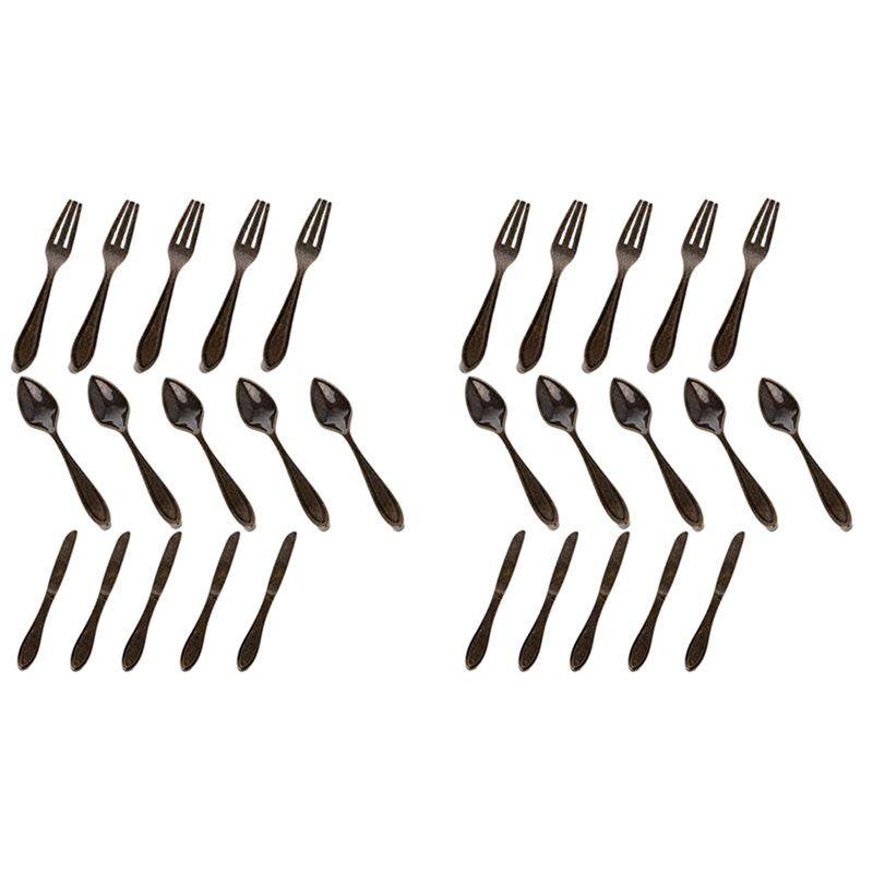 

ABUL-30 Pcs Knife Spoon Fork Kitchen Cabinet Closet Drawer Pull Handles Knobs 3-Inch Center To Center Bronze бронзовий