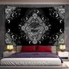 VIKAMA Black and White Sun and Moon Tapestry Mysterious Mandala Wall Hanging Meditation Room psychedelic Witchcraft Decoration