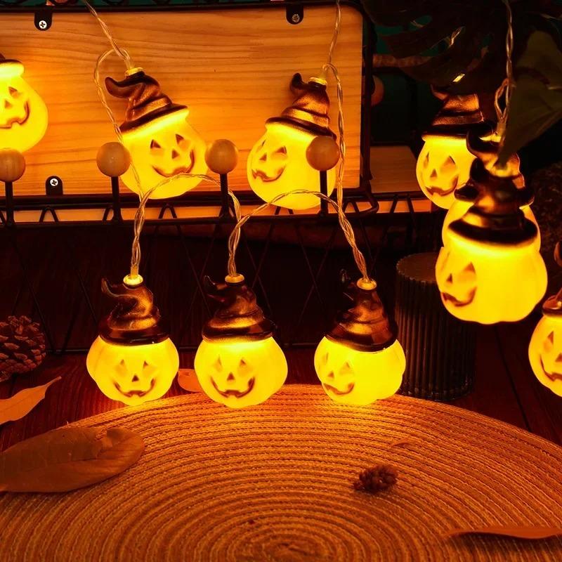 Halloween Pumpkin String Lights 200 LED Portable Battery USB Operated for Home Garden Party Decor Indoor Outdoor Decoration