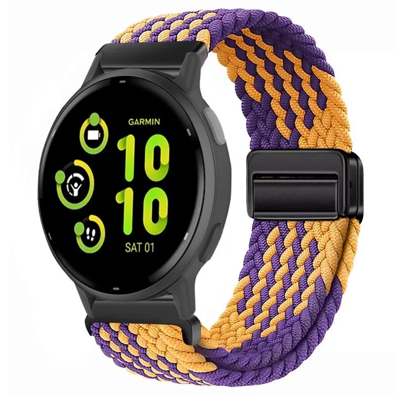 20/22mm Nylon Strap for Garmin Forerunner 55 165 970 570 965 955/Venu 4 45mm Magnetic Band Garmin Vivoactive 5 6/Vivomove Trend