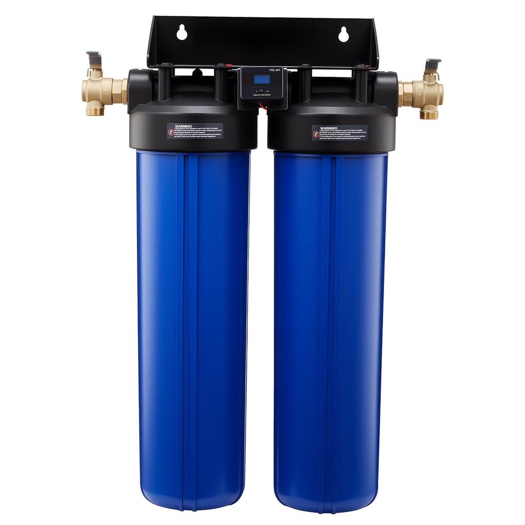 Système d'eau déminéralisée pour lavage de voiture, Système d'eau de lavage de voiture sans traces avec 2 x 4L de résine DI, Vanne de dérivation et testeur TDS, Filtre à eau déminéralisée sans traces