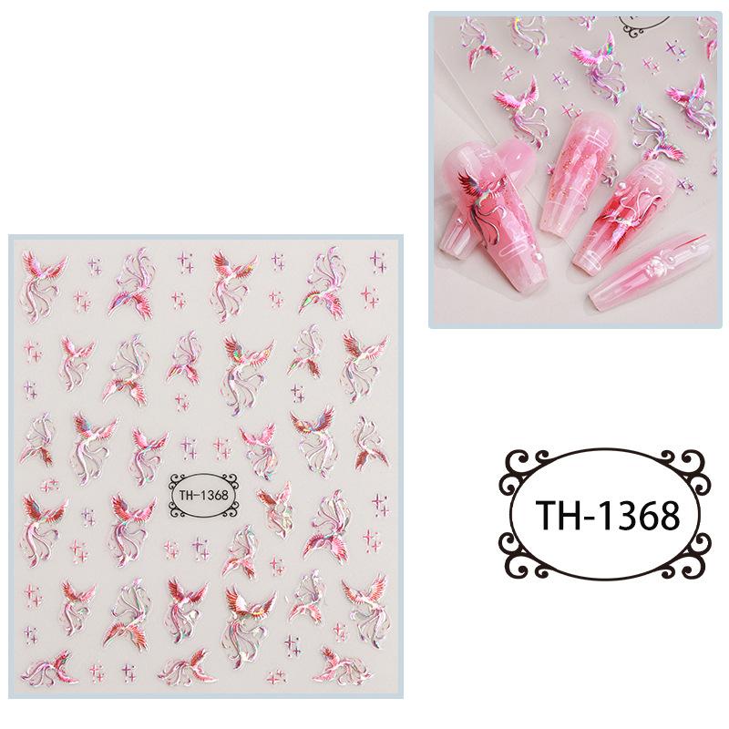 New Year Nail Art Stickers Bronzing Year of the Dragon Chinese Style Mahjong Cartoon Nail Stickers Decoration