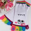 Color Random Fashion Casual Trainer Cotton Five Finger Cartoon Smile Toe Socks