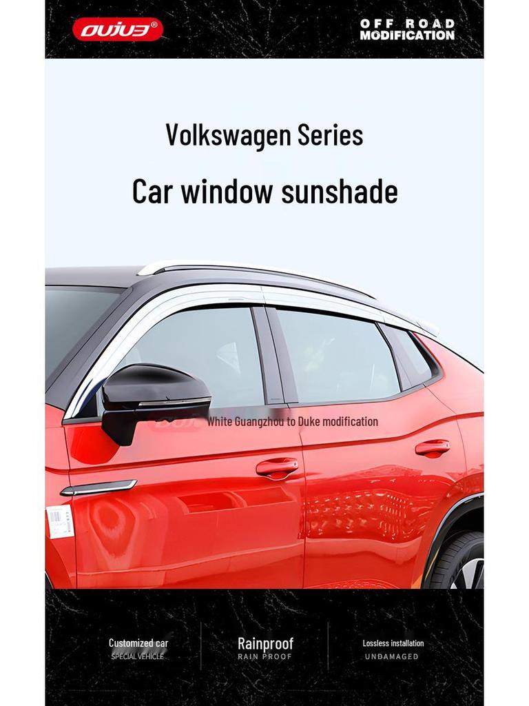 Volkswagen Tayron X T-Roc T-Cross Electroplated Rain Visors - Car Window Eyebrow Decorative Strips for Exterior Modification