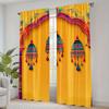 2PcsRetro patterned pendant print curtains,suitable for bedroom,living room kitchen decoration,home decoration,window decoration