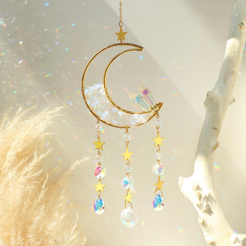 Crystals Suncatcher Moon Sun Catcher Hanging Ornaments Gifts For Christmas Birthday Valentine Mothers Day