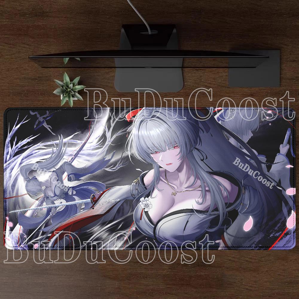 Hiyuki Gaming Wuthering Waves Mousepad Computer Office Accessorie Keyboard Mouse Pad Anime Sexy Girl Rubber HD Printing Desk Mat