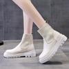 Brown Martin Boots Women's New Spring and Autumn Fashion Boots Retro Thick-soled Heightening Short Boots