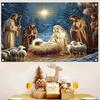 Merry Christmas Jesus Manger Nativity  Backdrop Xmas Decoration Background Winter Backdrop Decorations For Photo Studio Photo Booth Christams Party