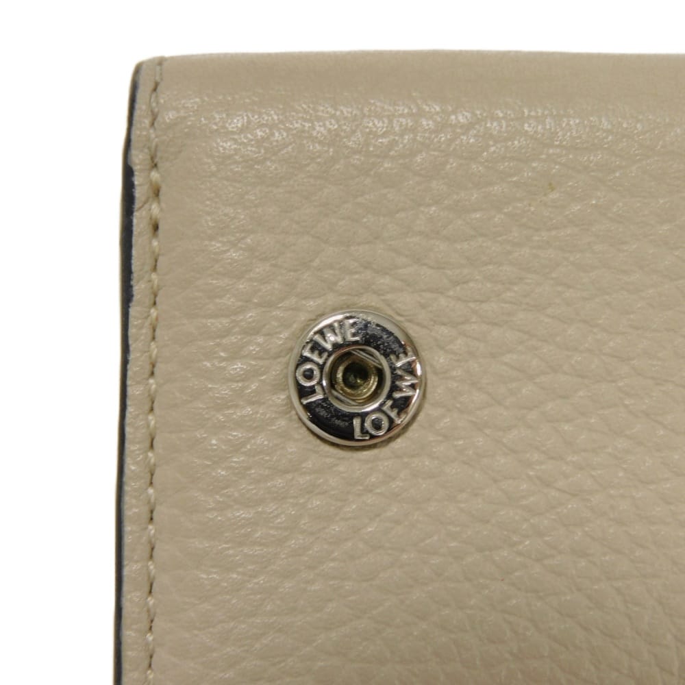 Used 12695 Trifold Wallet C660S26X03 7942 Honey Trio Color Greige Anagram Embossed Light Oat Unisex from Japan AUTHENTIC