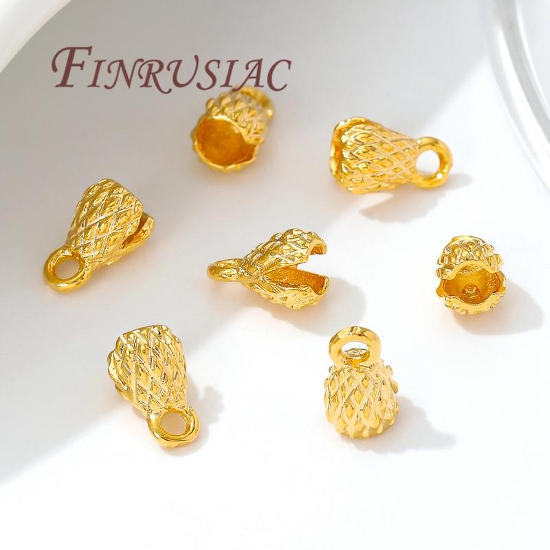 18K Gold Plated End Tip Covers,Crimp Beads,Bead Tip Clam shells,Knot Tip Cover Ends,DIY Jewelry Making Supplies Connectors