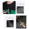 Titanium Steel Long Necklace European And American Domineering Pattern Three Layer Cross Pendant Necklace