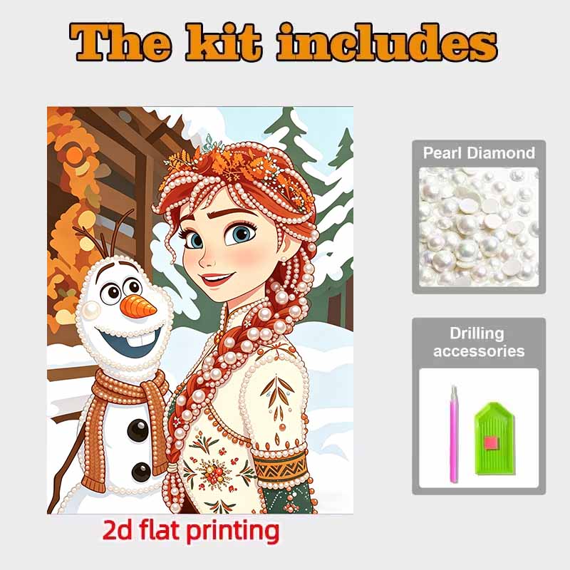 Disney Pearl Painting Anna and Olaf DIY Pearl Painting Gem Art Pearl Dot Painting Picture Crafts Adult Beginner Gifts Home Decor