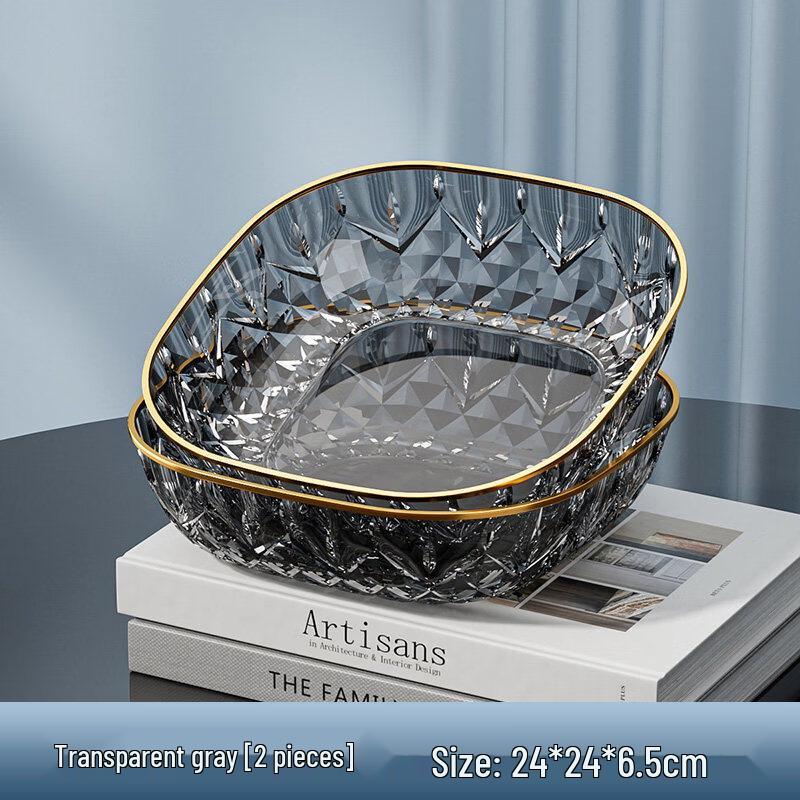 Yuzhuxun Modern Grey Gold Rim Ceramic Fruit Plate Set