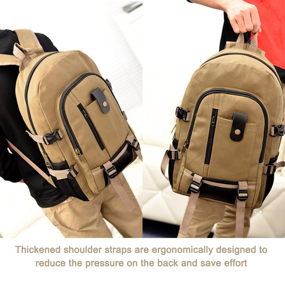 Portable Backpack for Men Travel Daypack Canvas Large Capacity Storage Bag School Bookbag for