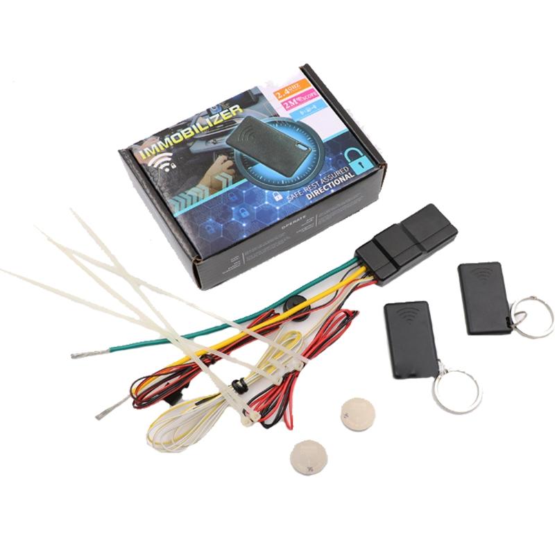 Car Engine Lock Alarm 2.4G Rfid- Wireless Engine Lock Alarm System Anti-slip Circuit Cut Off Automatic Unlock Device 12V