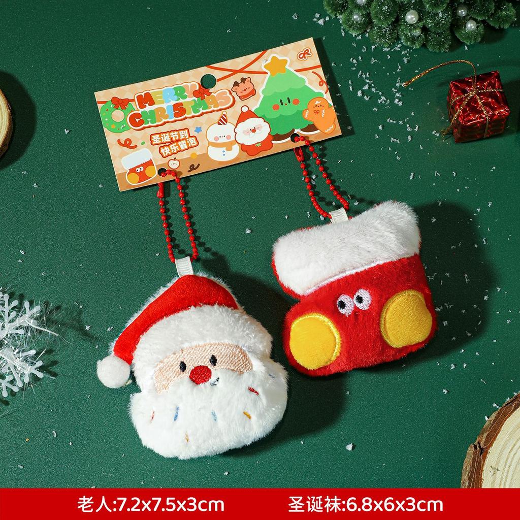 Christmas Decoration Plush Toy Snowman Santa Claus Pendant Gift Keychain Creative and Interesting Pendant Plush Doll Dolls