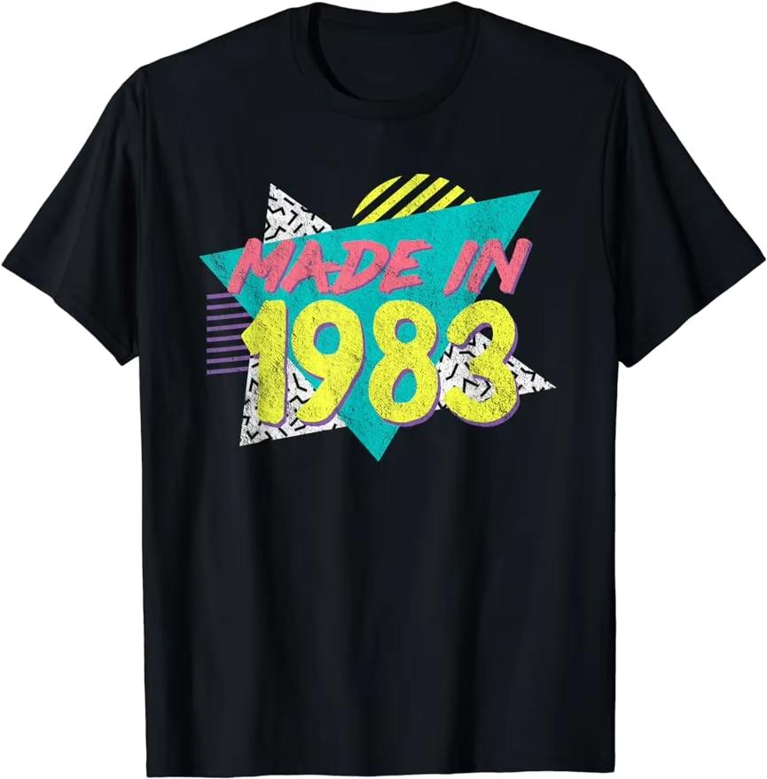 Unisexs 40th Birthday Tshirt Born in 1983 retro street style retro Four Seasons Streetwear vintage t shirt graphic t shirts